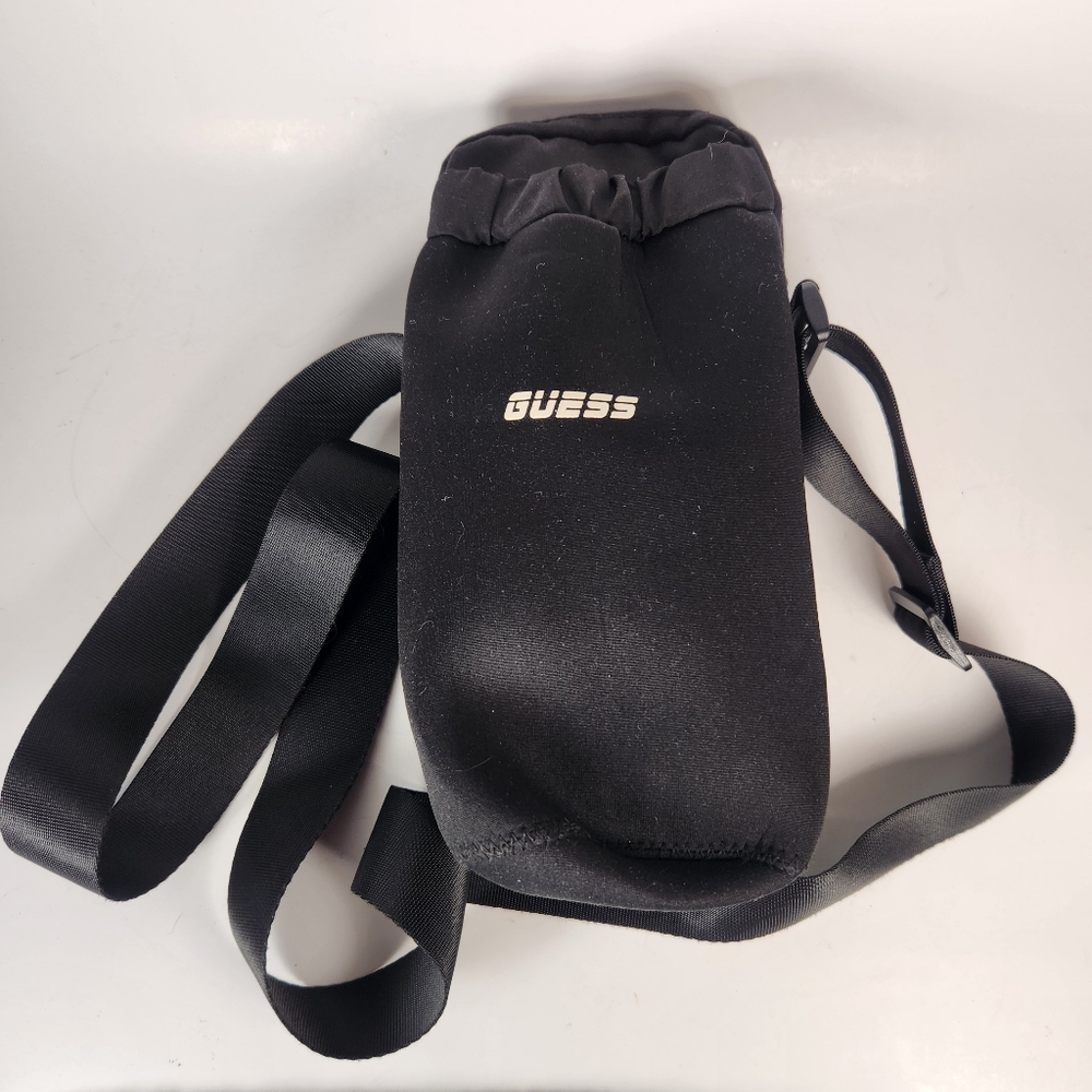 GUESS Crossbody Bag Purse Black Small Pocket Logo Travel
